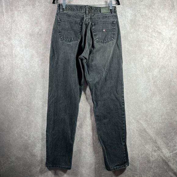 Vintage Tommy Hilfiger Jeans Womens 10 Black Denim Straight High Rise 90s Y2K - Picture 6 of 13